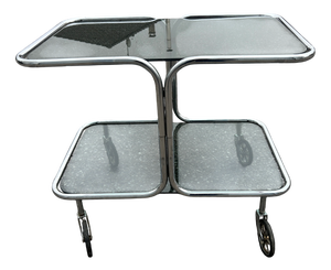 Serving Bar Cart in Chrome and Smoked Glass, 1970s