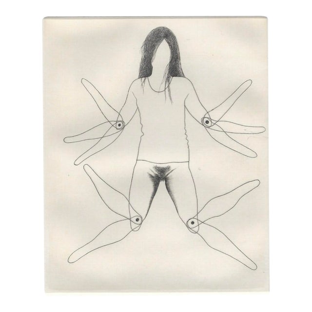 George Stuempfig Hopscotch Female Nude Etching For Sale