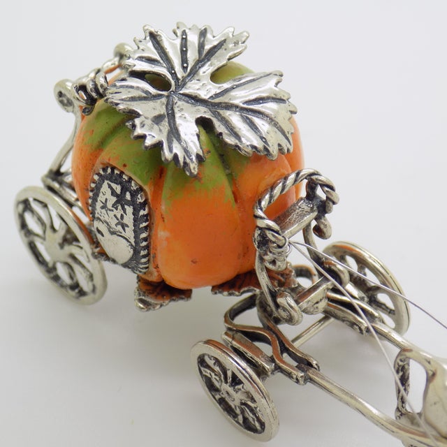 Vintage Italian Silver 800 Cinderella Pumpkin Carriage Figurine by Conti Marco, Arezzo, 1980s For Sale - Image 4 of 13