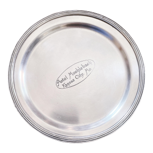 1946 Silver Tip Tray From Hotel Muehlebach in Kansas City