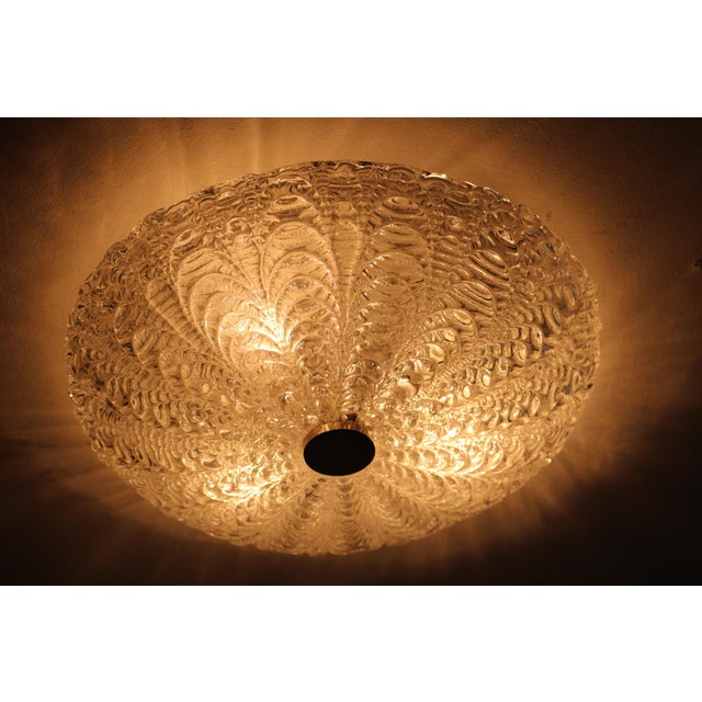 Mid-Century Crystal Glass Ceiling Lamp from Hillebrand, 1960s For Sale - Image 6 of 11