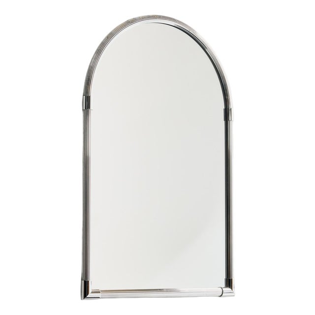 Vintage Metal Framed Mirror, 1970s For Sale