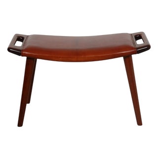 Papa Bear Pouf in Mahogany by Hans Wegner, 1960s For Sale