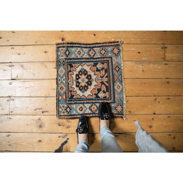 Late 19th Century Antique Bagface Kurdish Square Rug Mat - 1'8" X 2' For Sale - Image 5 of 8