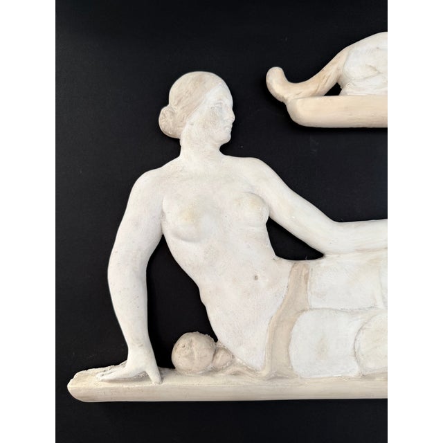 Paint Early 20th Century Stucco Sculptures Depicting Nude Female Figures, Italy, 1920s, Set of 2 For Sale - Image 7 of 13