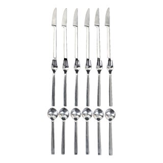 Vintage Danish Cutlery Set by Mads Odgård for Raadvad, 1980s, Set of 18 For Sale