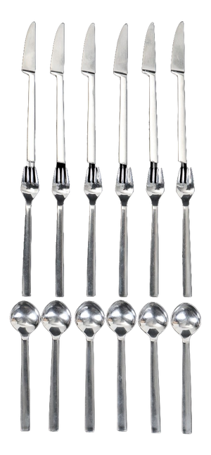 Vintage Danish Cutlery Set by Mads Odgård for Raadvad, 1980s, Set of 18