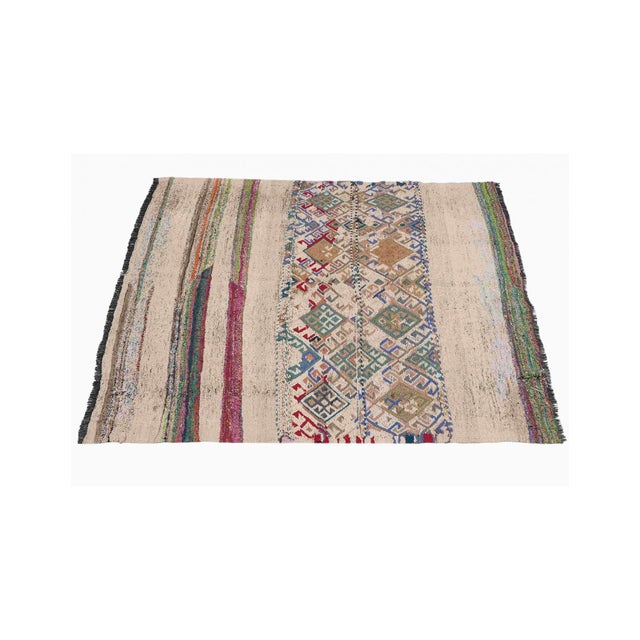 Vintage Decorative Turkish Kilim Rug - 4`7″ X 4`8″ Ft. For Sale - Image 4 of 6