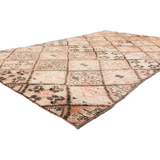 Mid-Century Modern Vintage Moroccan Beni Ourain Rug - 05'07 X 09'02 For Sale - Image 3 of 11