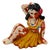 1950s Mid-Century Hawaiian Sitting Hula Girl Ceramic Figure Statue Set, Pair For Sale In Los Angeles - Image 6 of 7