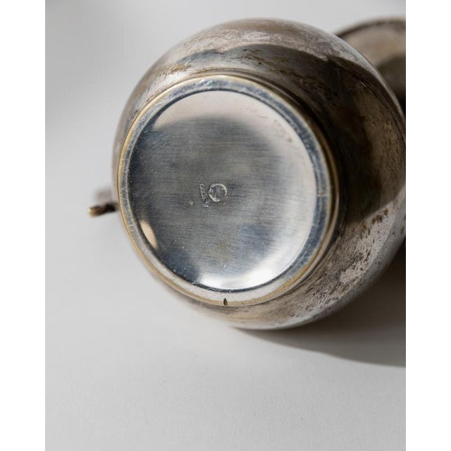 Silver Vintage Hammered Silver Plated Creamer with Twisted Handle by Calegaro Padua, 1920s For Sale - Image 8 of 12