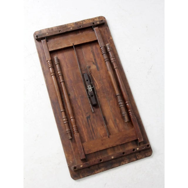 Antique Folding Checkerboard Table With Halsam Checkers For Sale - Image 12 of 17