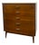 Vintage Mid Century Modern Bassett Furniture 4-Drawer Tallboy Dresser.. For Sale