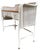 Mid-century white wicker writing desk with Mahogany wood desktop and matching chair. The desk features three woven drawers...