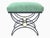 Metal 1980s Hand-Forged Sculptural Wrought Iron Accent Benches in Dark Green Mohair- A Pair For Sale - Image 7 of 13
