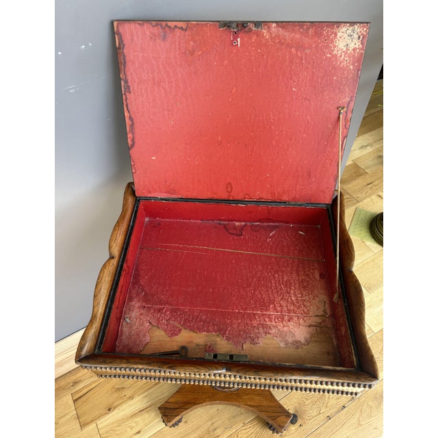 Victorian Rosewood Teapoy on Turned Pedestal Base, England, 1850s For Sale - Image 13 of 15