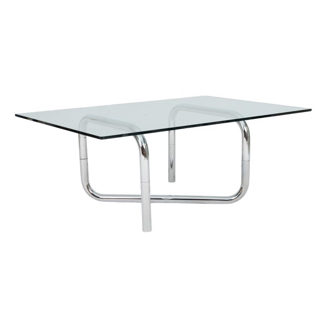 French Tubular Steel Coffee Table, 1970s For Sale