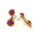 Bochic "Orient" Vintage Ruby & Multi Sapphire Earrings Set In 18K Gold & Silver Natural Ruby Oval Shapes - 17 Carats Multi...