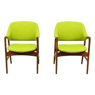 Danish Modern Ingmar Style Lounge Chairs- Pair For Sale