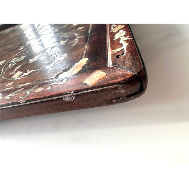 Antique Vietnamese Mother-of-Pearl Inlaid Hardwood Tray, C. 1880–1920 For Sale - Image 4 of 15