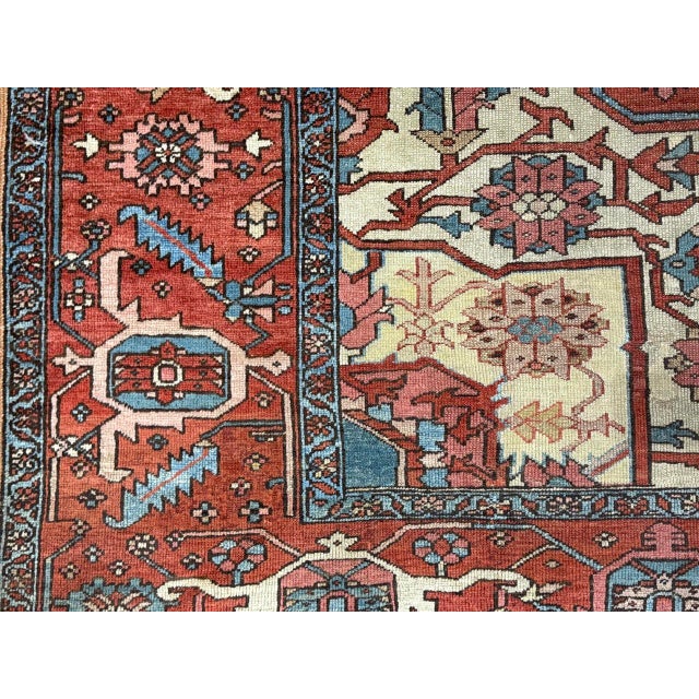 Antique Persian Serapi Rug 10’4” X 12’0" For Sale - Image 14 of 18