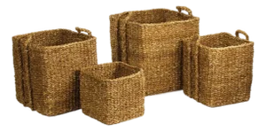 Seagrass Apple Baskets, Set Of 3 Plus Bin