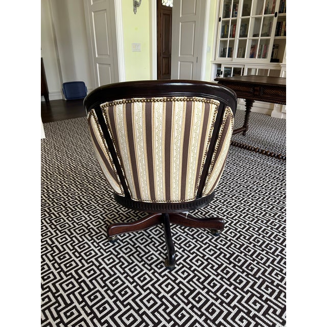 Hancock & Moore Hancock & Moore Intricately Carved Swivel Office Chair For Sale - Image 4 of 8