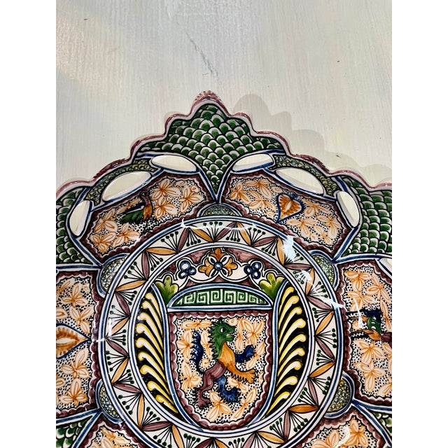 1990s Coimbra Ceramic - Hand Painted Portuguese Fruit Basket 7 For Sale - Image 5 of 14