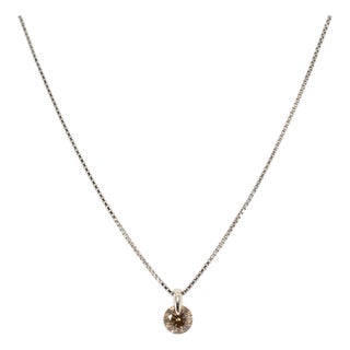 Platinum 0.96ct Round Chocolate Champagne Diamond Solitaire Pendant Necklace For Sale