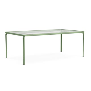Brown Jordan Kantan Aluminum 43" x 77" Rectangle Dining Table in Bay Leaf For Sale