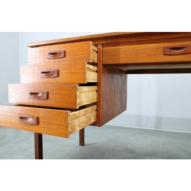 Mid-Century Danish Freestanding Teak Writing Desk, 1960s For Sale - Image 6 of 15