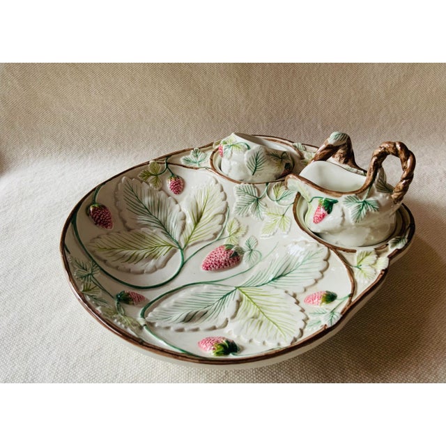 Vintage Italian Majolica Handpainted Strawberry Set For Sale - Image 12 of 12
