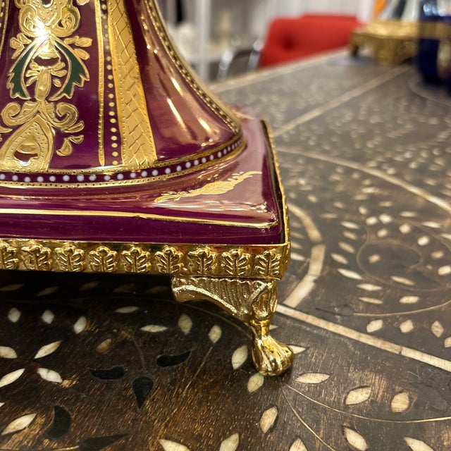 Ceramic S Limoges France Porcelain Tazza/ Urns a Pair For Sale - Image 7 of 11