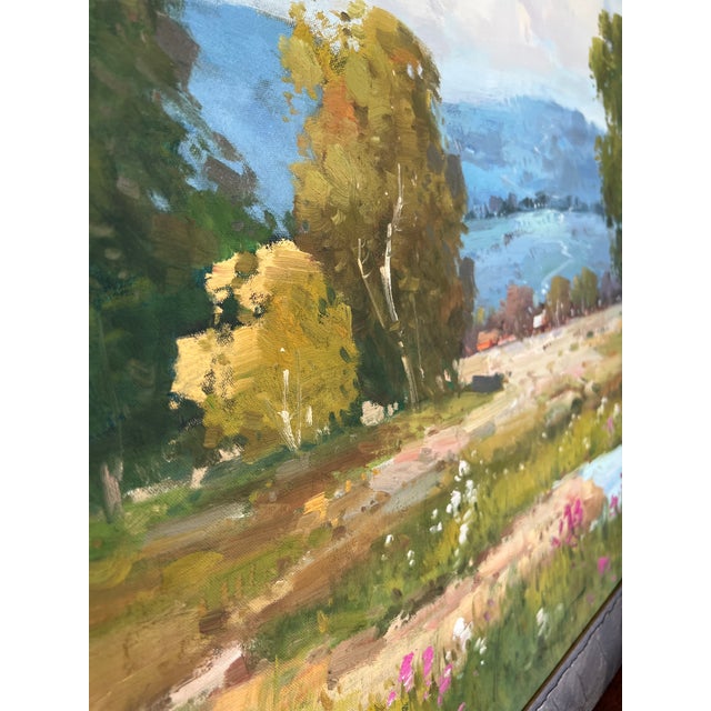 Wood California Wildflowers Impressionist Oil Painting, Framed For Sale - Image 7 of 15