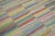 Vintage Turkish hand woven modern kilim with natural colors and geometric pattern.