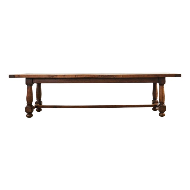 19th Century Country French Oak Farmhouse Trestle Dining Table For Sale