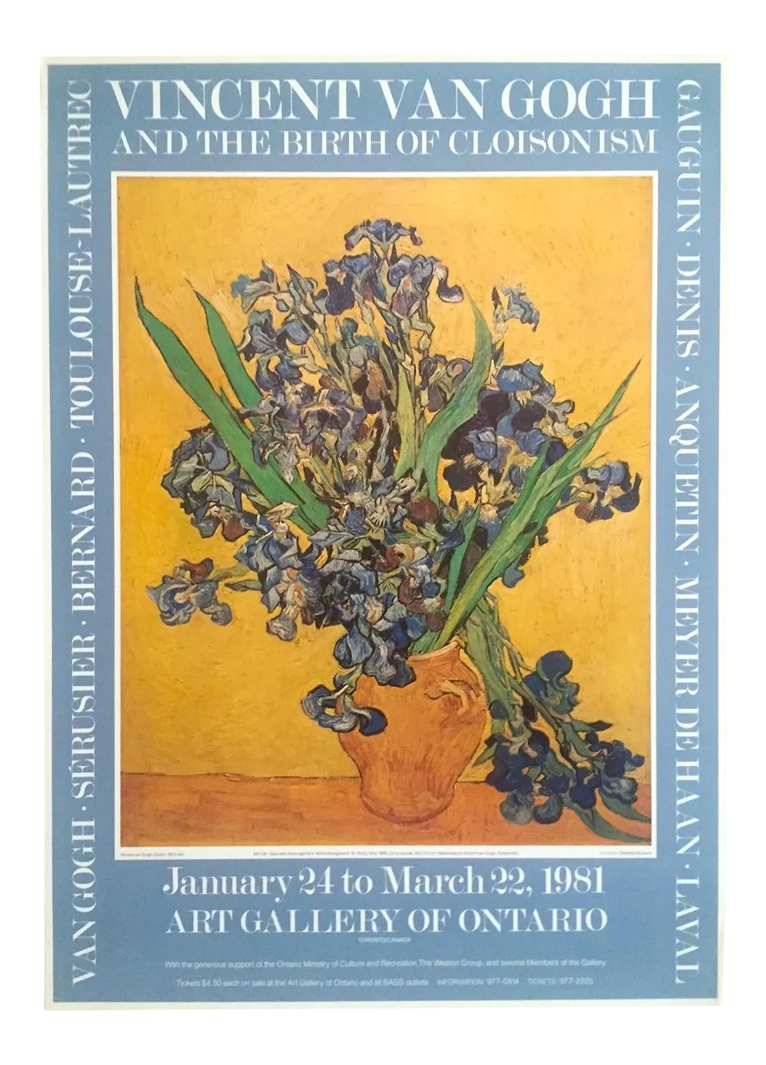 Vincent Van Gogh Vintage 1981 Post Impressionist Exhibition Poster