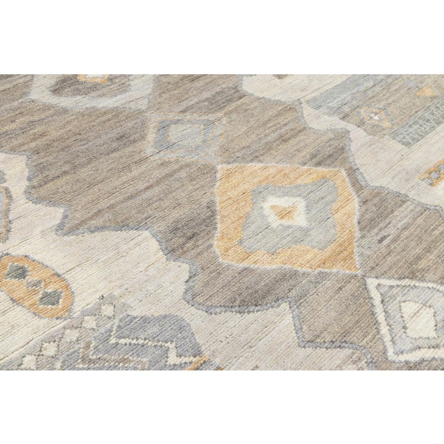 Modern Tribal Echoes: Hand-Knotted Moroccan Style Wool Rug For Sale - Image 10 of 10