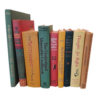 Vintage Cookbooks Kitchen Library Book Bookstack For Sale