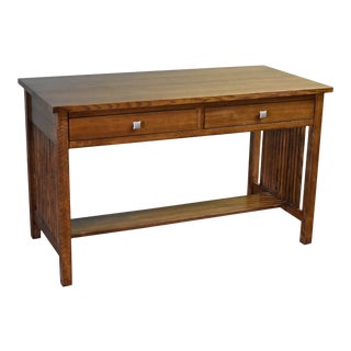 Crafters and Weavers Mission 2 Drawer Library Table - Walnut (W3) For Sale
