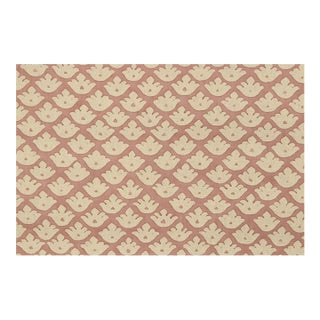 Old World Weavers "Luca" Rose on Cream Satin Printed Cotton Drapery Fabric for Scalamandre - 62.5 inches/1.74 Yards For Sale