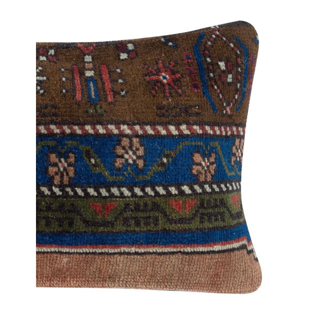 Traditional 12"x20" Handmade Turkish Cushion Cover. Handmade Rug Pillow. Lumbar Pillow Cover For Sale - Image 3 of 4