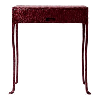 Hand-Forged Red Patinated Steel Console Table Medium For Sale