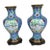 Antique Chinese 20th C, Qing Dynasty Style Cloisonné Enamel Blue Vases (X2) For Sale