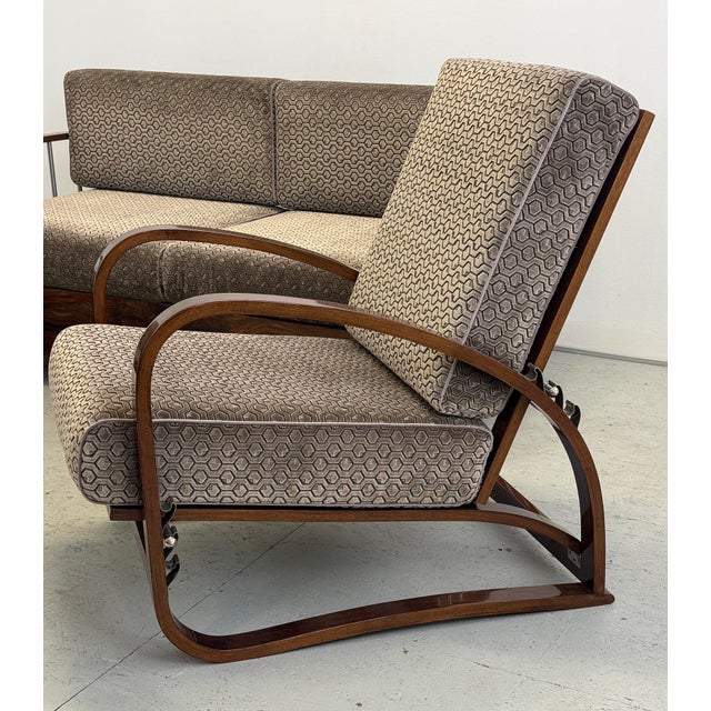 1930s Art Deco Lounge Suite by Jindřich Halabala for Up Závody, 1930s, Set of 3 For Sale - Image 5 of 18