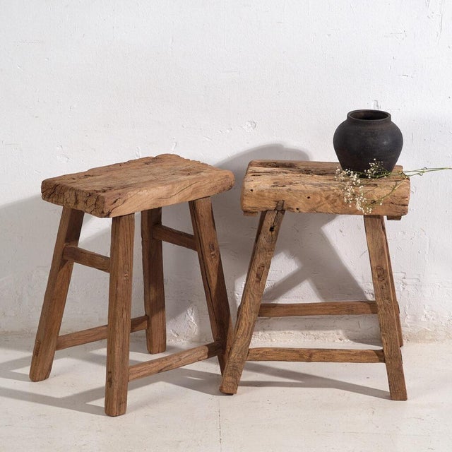 Antique Wooden Stools, 1900s, Set of 2 For Sale - Image 11 of 11