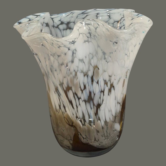 Vintage Mid-Century-Modern Italian Art Glass Hand Blown Vase For Sale - Image 4 of 7