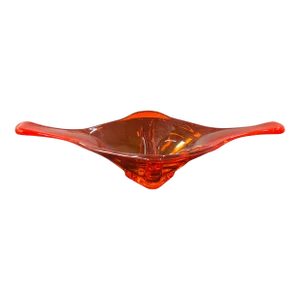 Vintage 1960s Persimmon Viking Glass Long Console Bowl