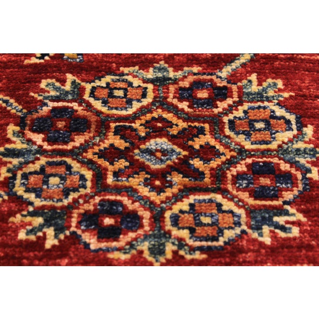 Textile Southwestern Super Kazak Red/Tan Wool Rug - 6'8'' X 9'11'' For Sale - Image 7 of 10
