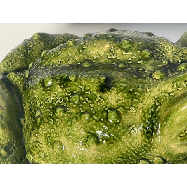 Vintage French Majolica Frog Sculpture 18” For Sale In Miami - Image 6 of 7